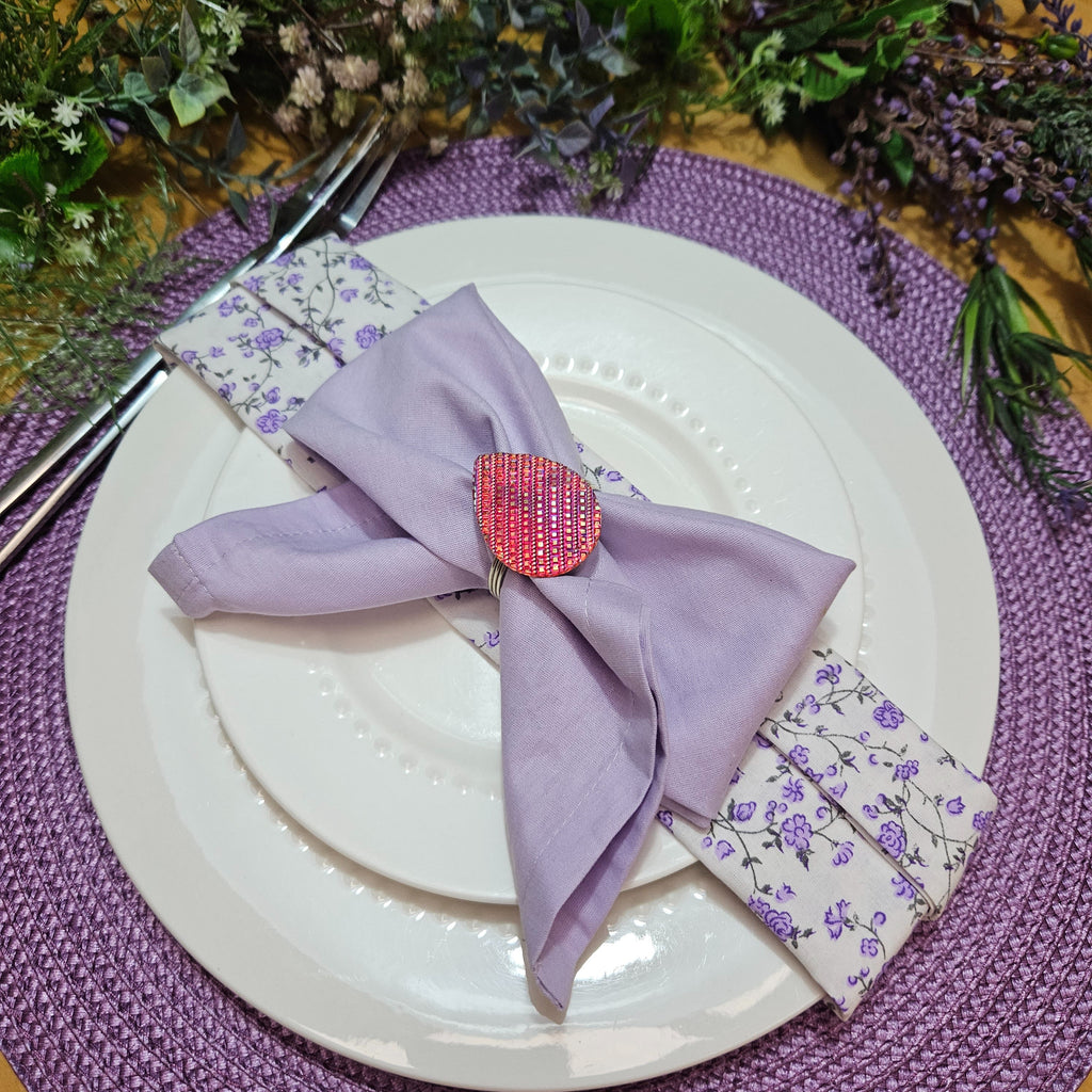 Set of 4 Tabletop Collection Indoor/Outdoor Purple Round Placemat 15" Dia-1
