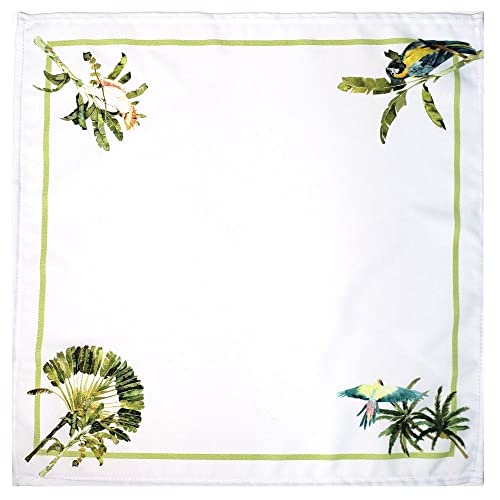 Charlo's Cloth Napkins Set of 4 Brazilian Parrot 16" by 16" - Green-0