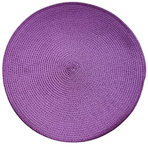Set of 4 Tabletop Collection Indoor/Outdoor Purple Round Placemat 15" Dia-0
