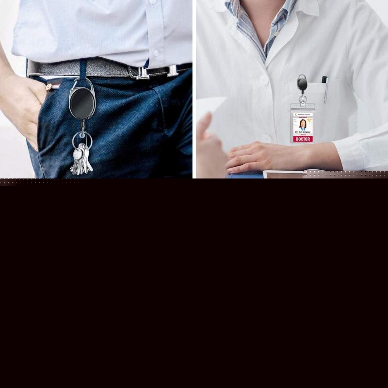 Retractable hoo(key) Keychain Holder and Waterproof Badge ID Card Holder-0