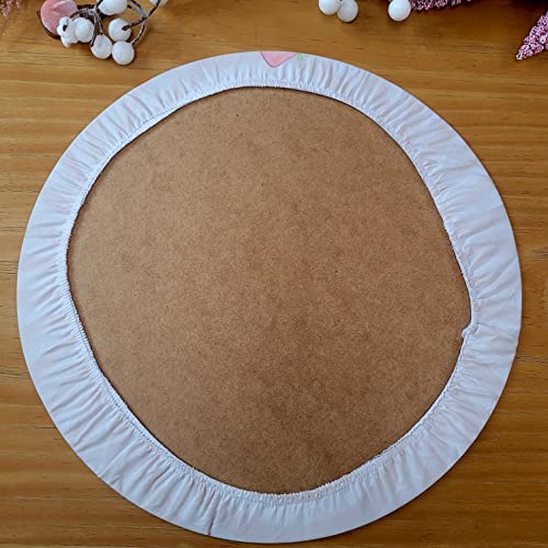Set of 4 Easter Striped Bird Rose Covers for Round Placemats 14" Dia Polyester for Kitchen Table Washable Dining Table-4