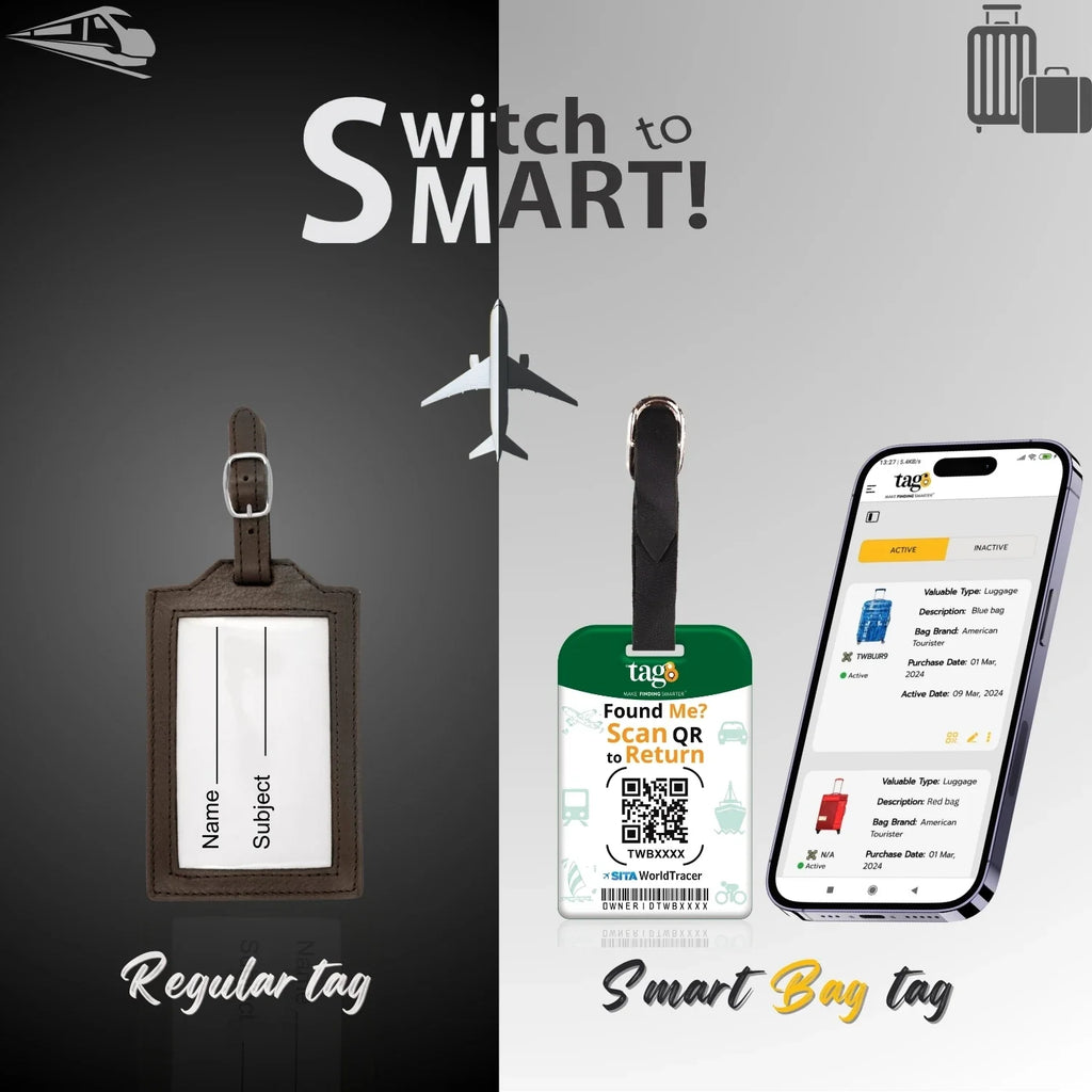Smart Bag Security Tag - India flag colours [Pack 2]