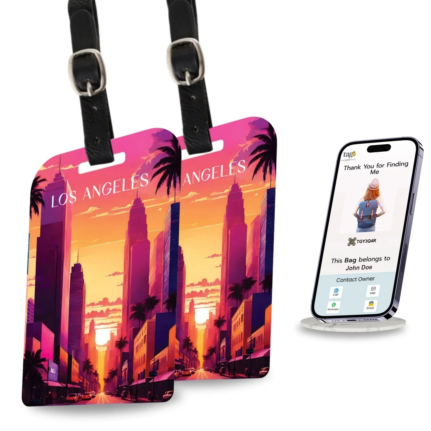 Smart Bag Security Tag - Los Angeles [Pack 2]