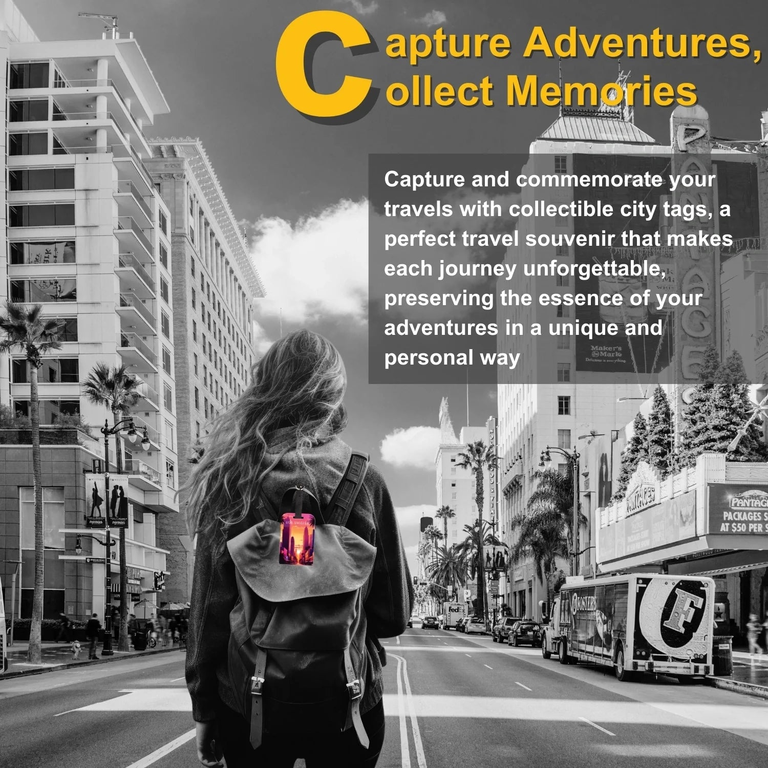 Smart Bag Security Tag - Los Angeles [Pack 2]