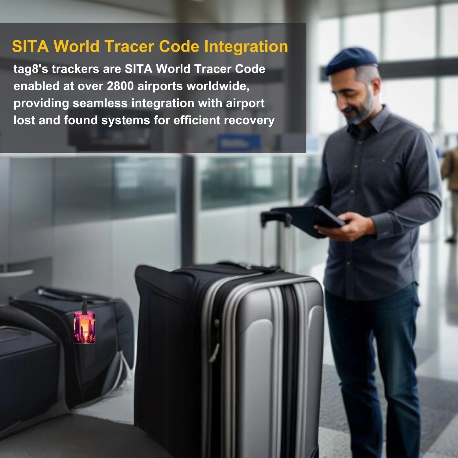 Smart Bag Security Tag - Los Angeles [Pack 2]