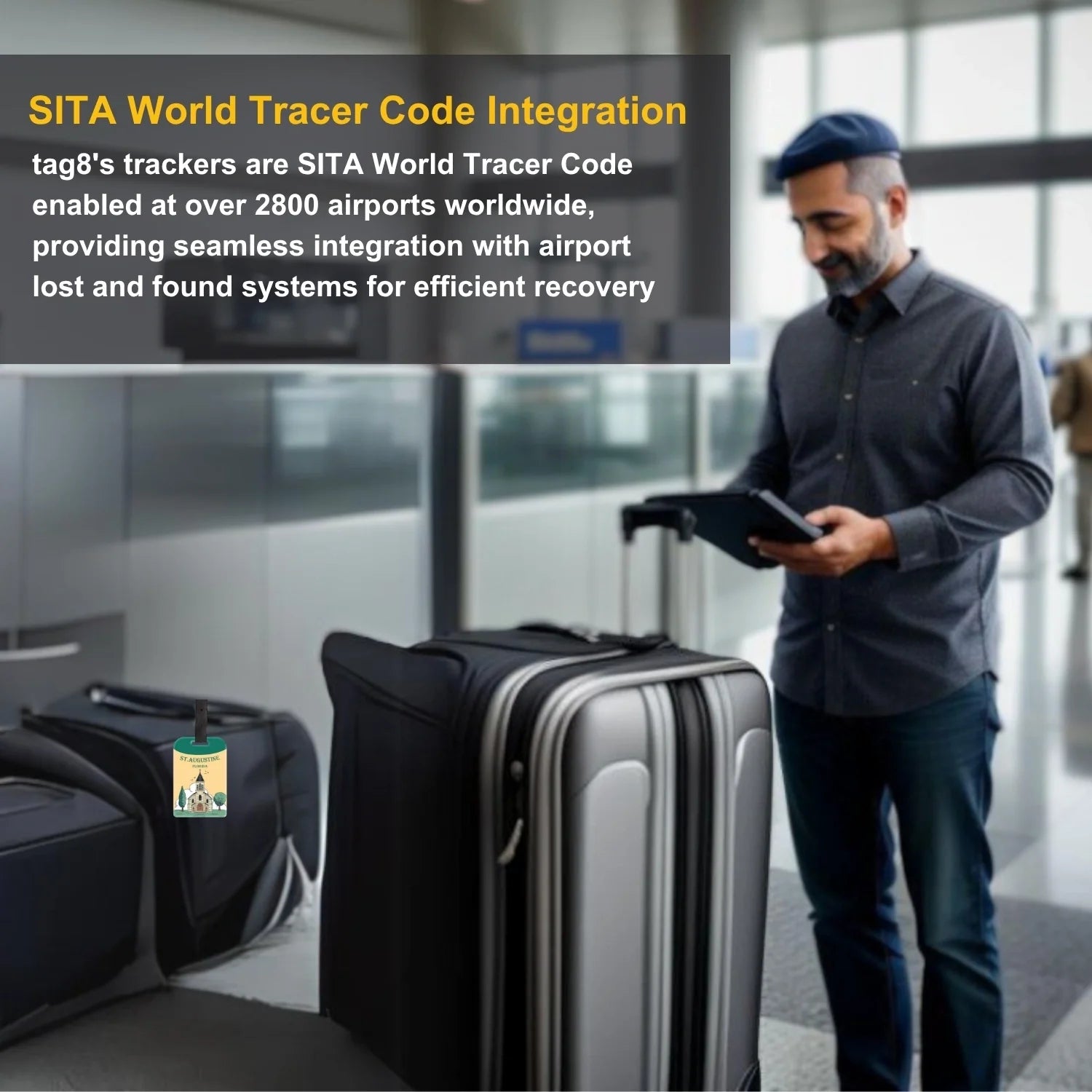 Smart Bag Security Tag - ST. Augustine FL [Pack 2]